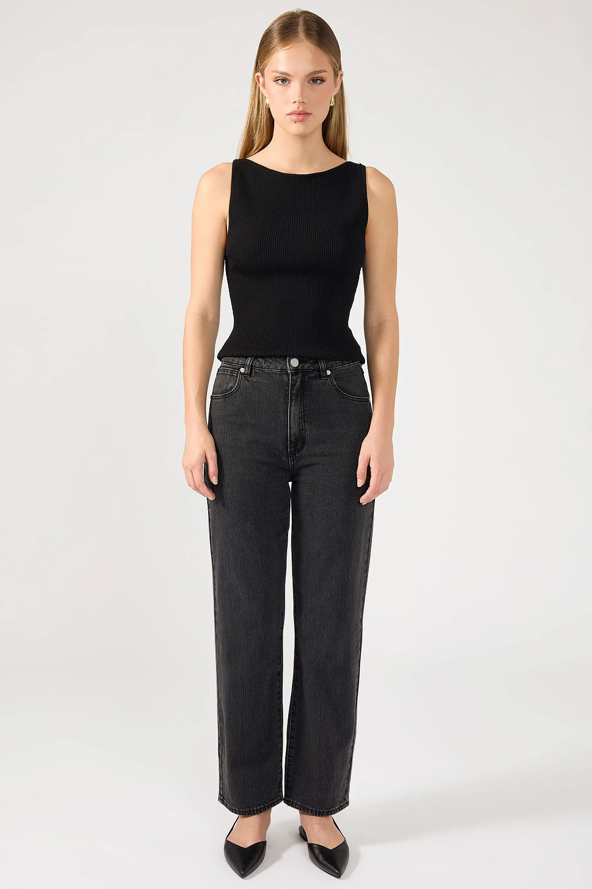 Abrand A Venice High Waisted Straight Jean Charo Black - Image 4