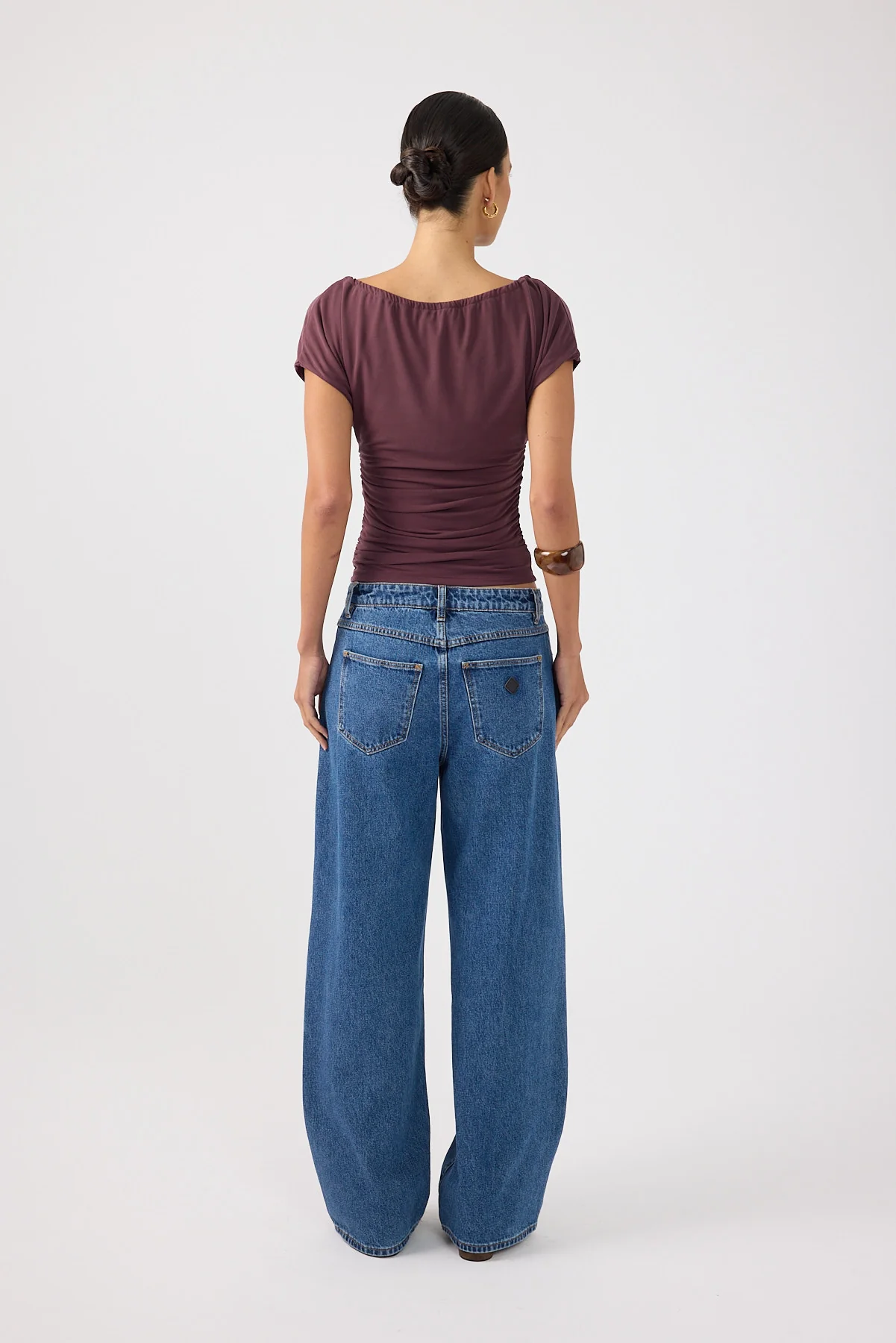 Perfect Stranger Adoria Keyhole Jersey Top Plum - Image 4