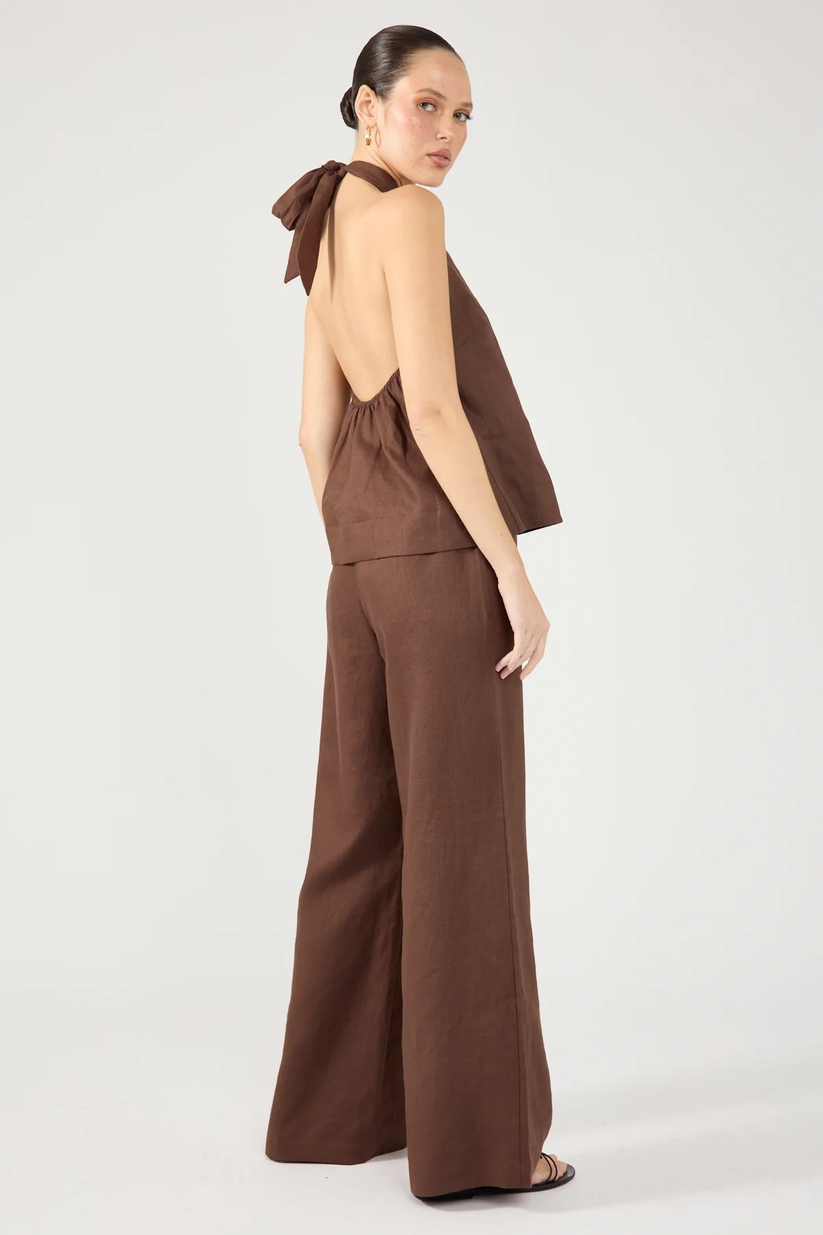 Perfect Stranger Amber Linen Pant Brown - Image 4