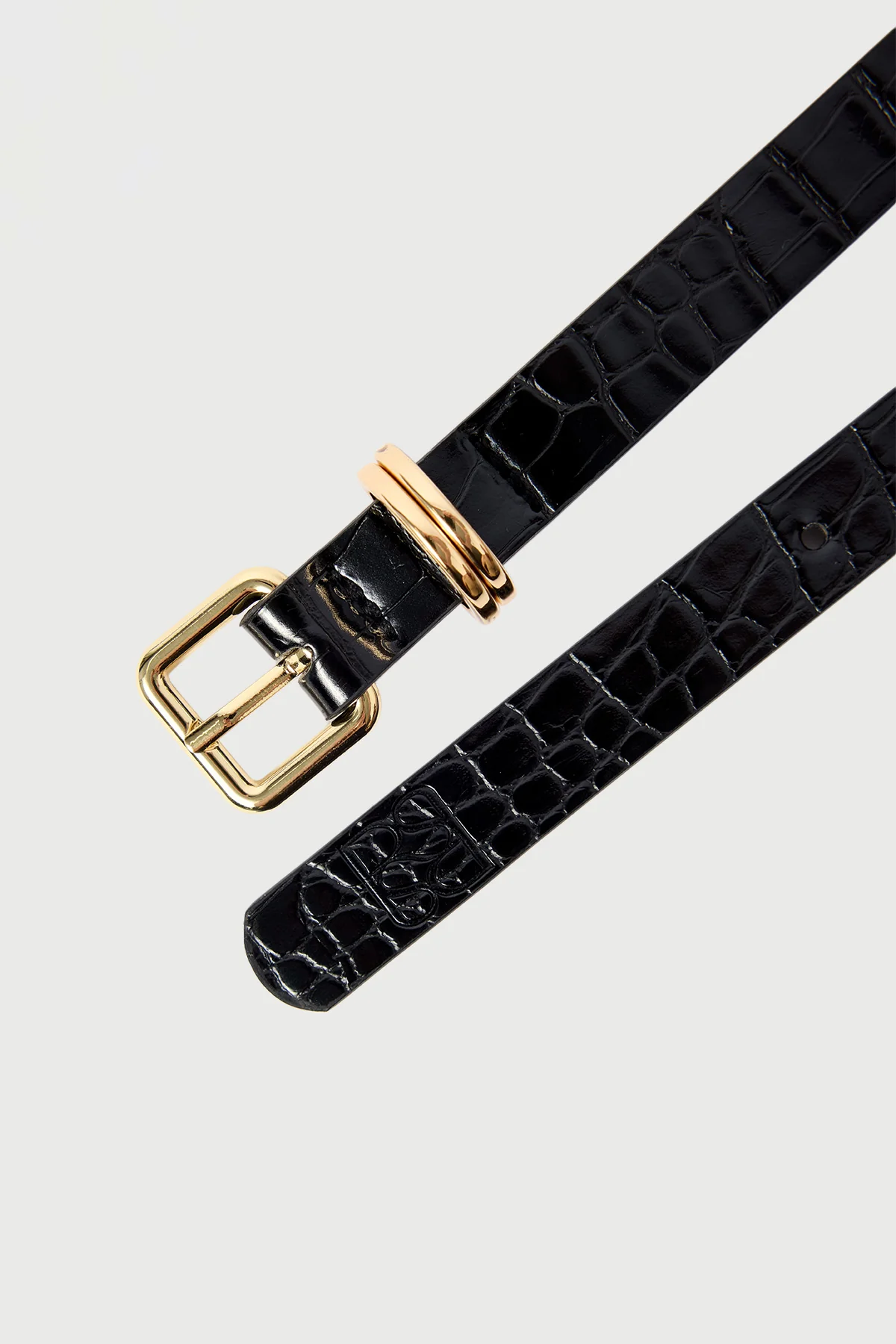 Perfect Stranger Ash Croc Thin Belt Black - Image 3
