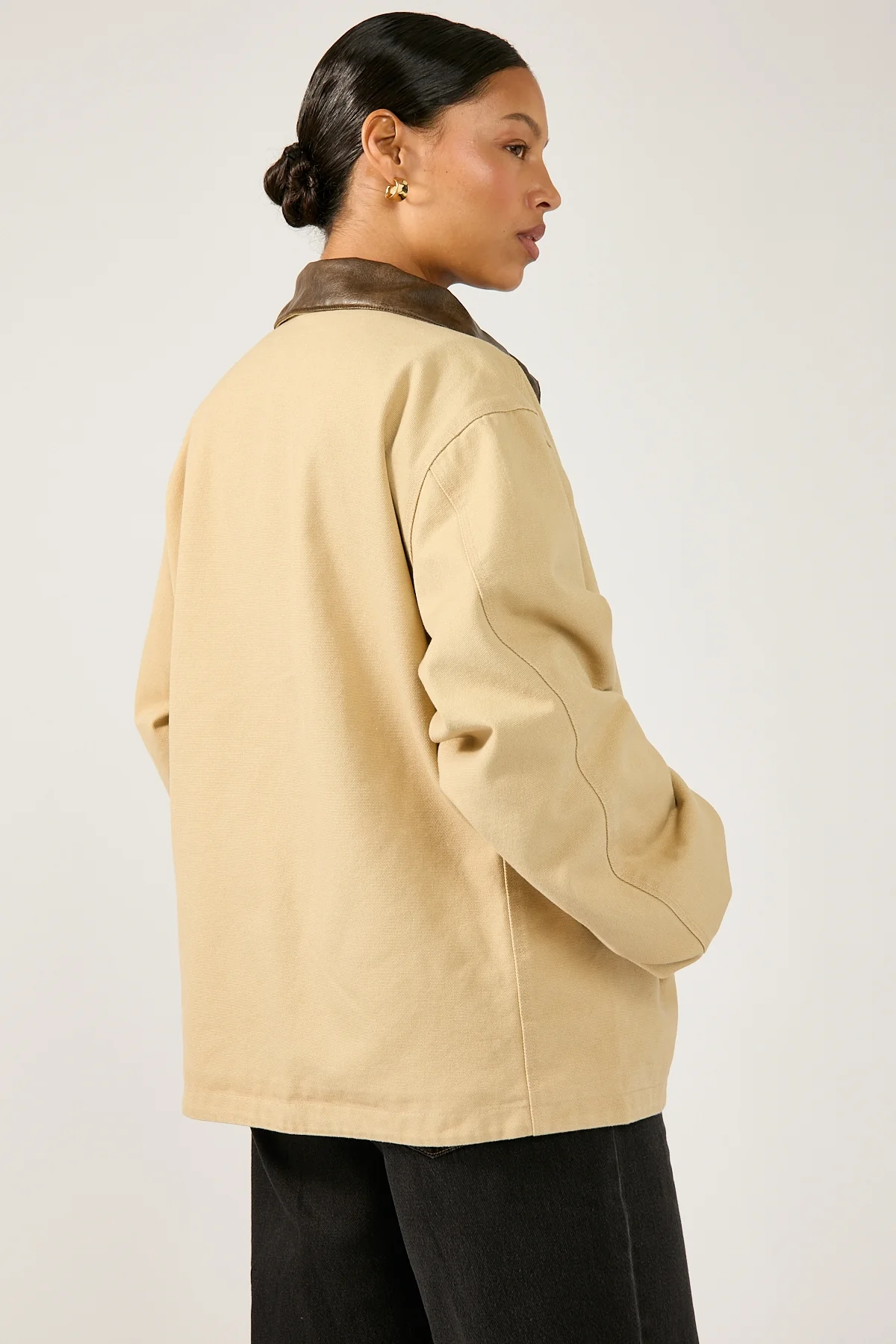 Perfect Stranger Barn Contrast Collar Jacket Stone - Image 7
