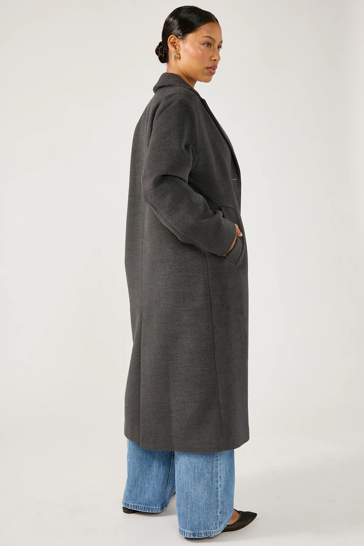Perfect Stranger Blake Long Line Coat Grey - Image 3