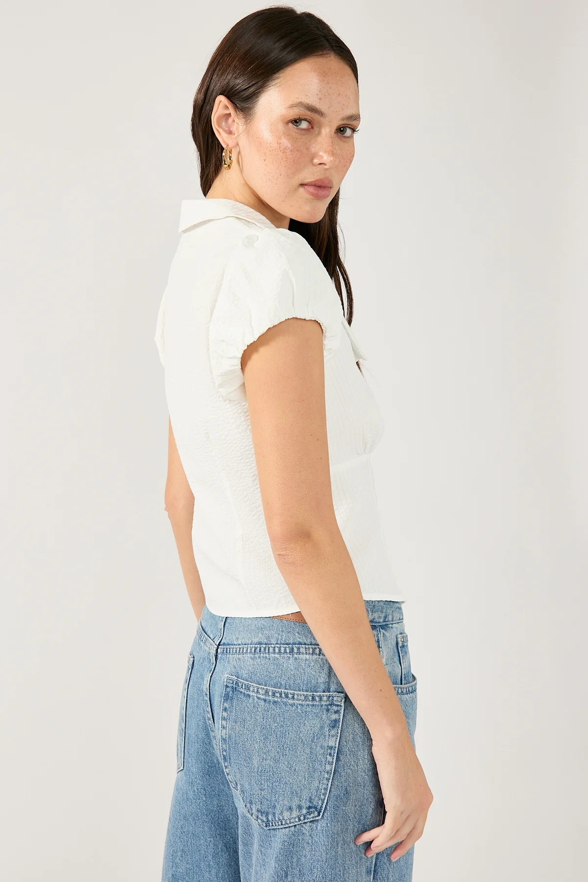 Perfect Stranger Bliana Short Sleeve Blouse White - Image 6