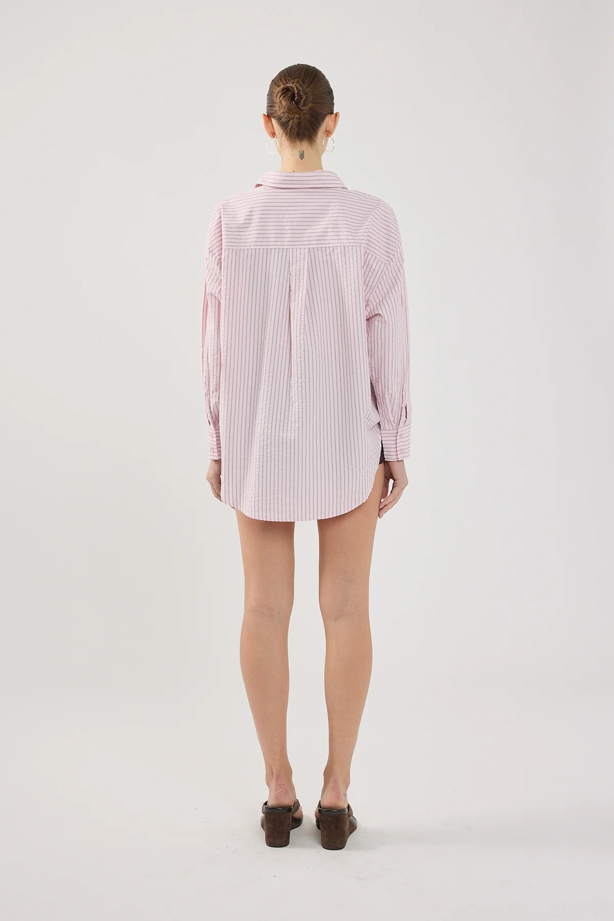 Perfect Stranger Callie Stripe Long Sleeve Shirt Pink Stripe - Image 4