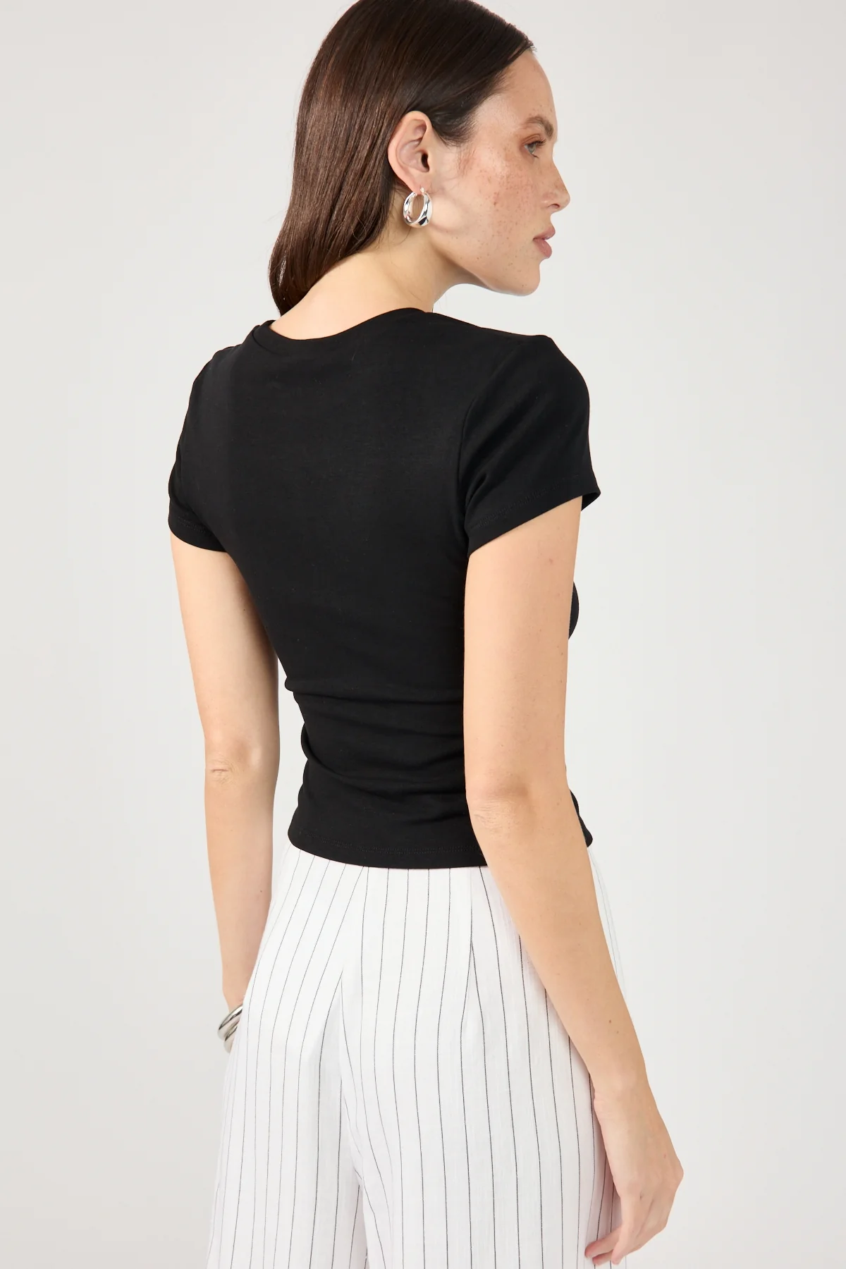 Perfect Stranger Cap Sleeve Tee Black - Image 8