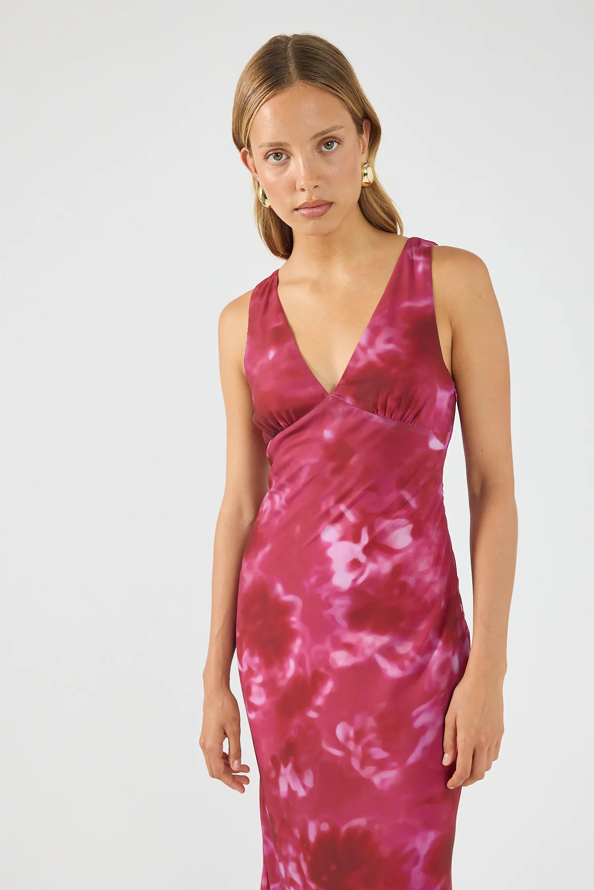 Perfect Stranger Cerise Maxi Dress Pink Print - Image 5