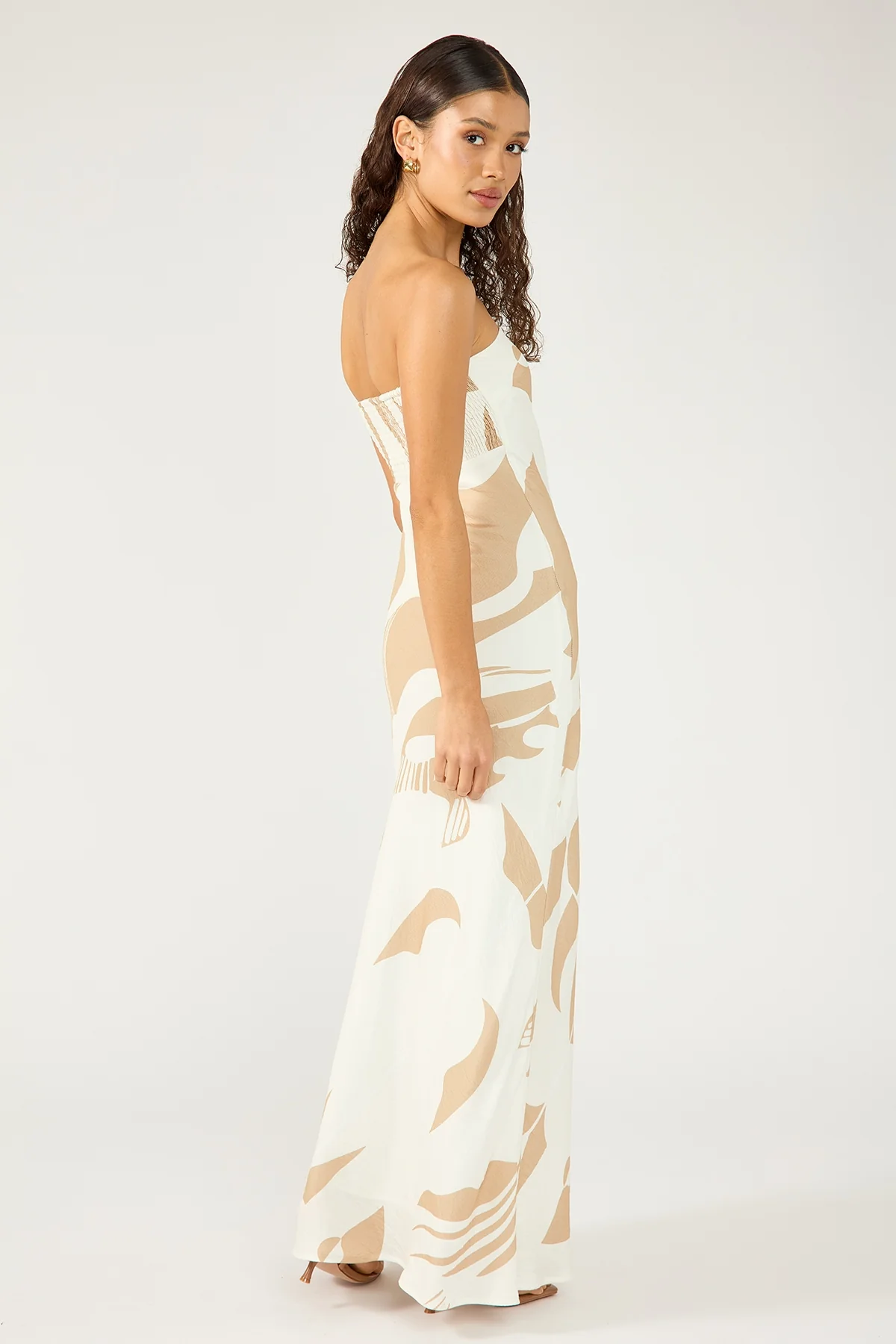 Perfect Stranger Cielle Strapless Maxi Dress Nude Print - Image 4