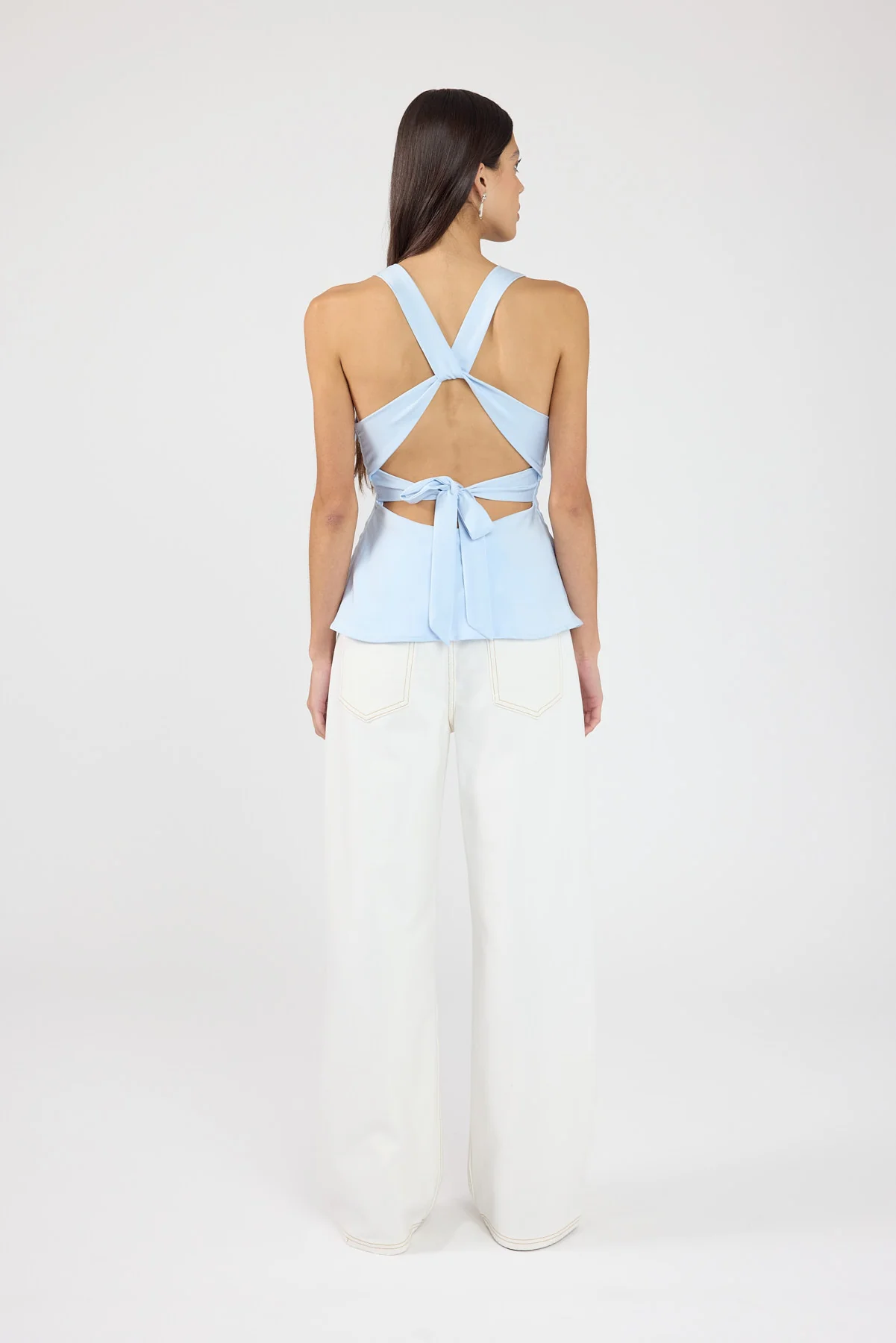 Perfect Stranger Ellie Twist Halter Top Light Blue - Image 3