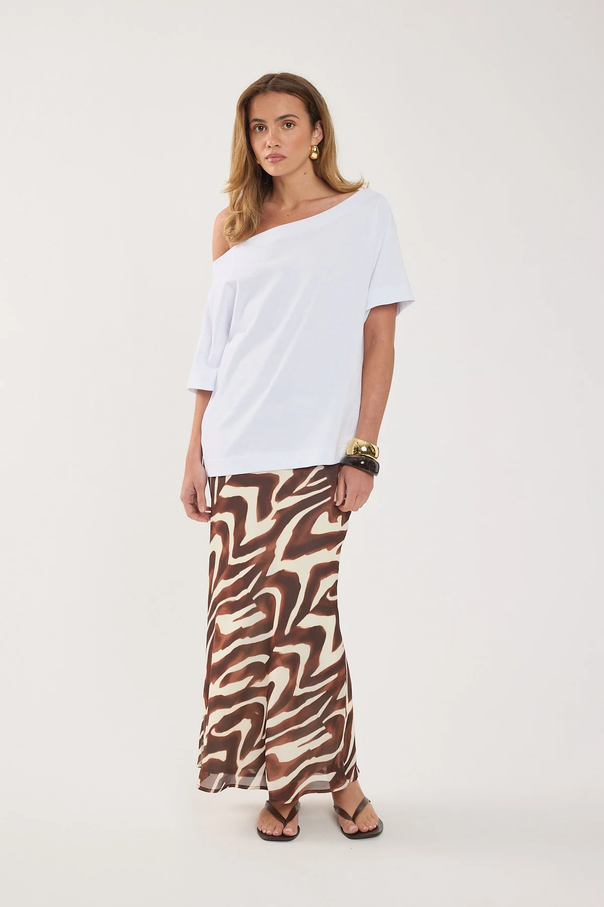 Perfect Stranger Elliot Maxi Skirt Brown Print - Image 7