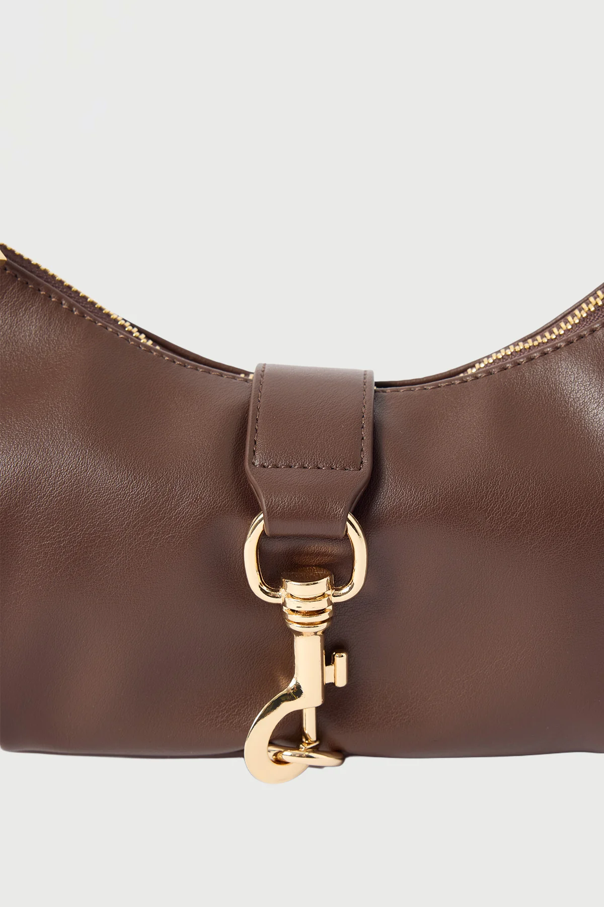 Perfect Stranger Gracie Clasp Shoulder Bag Brown - Image 3