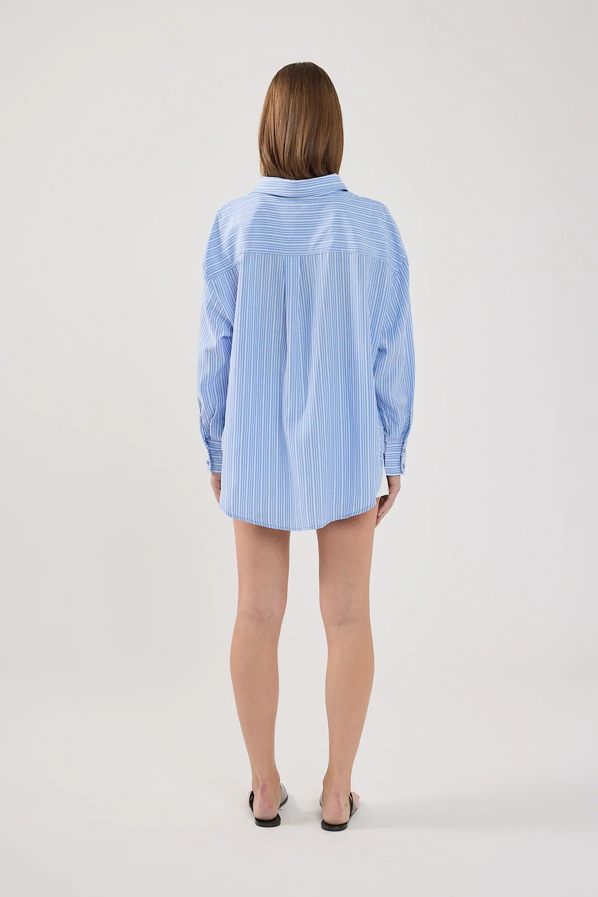 Perfect Stranger Hanna Striped Oversized Shirt Blue Stripe - Image 5