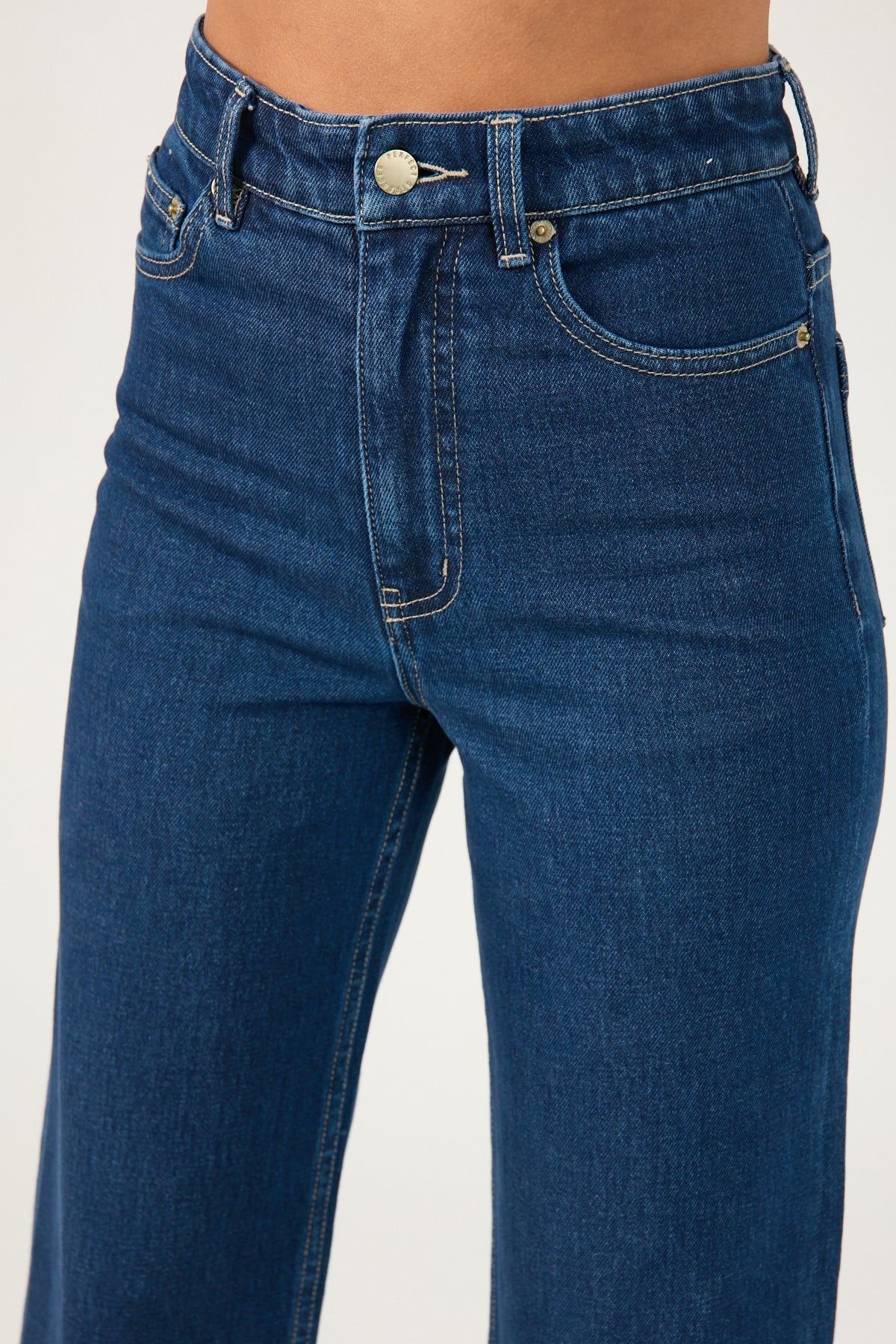 Perfect Stranger High Rise Wide Leg Jean Dark Blue Denim - Image 4