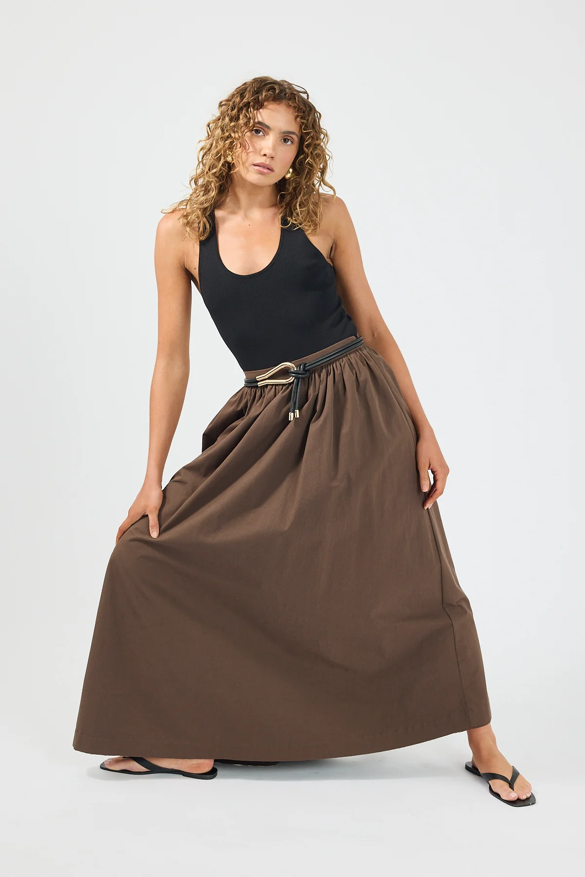 Perfect Stranger Isley Maxi Skirt Brown - Image 5