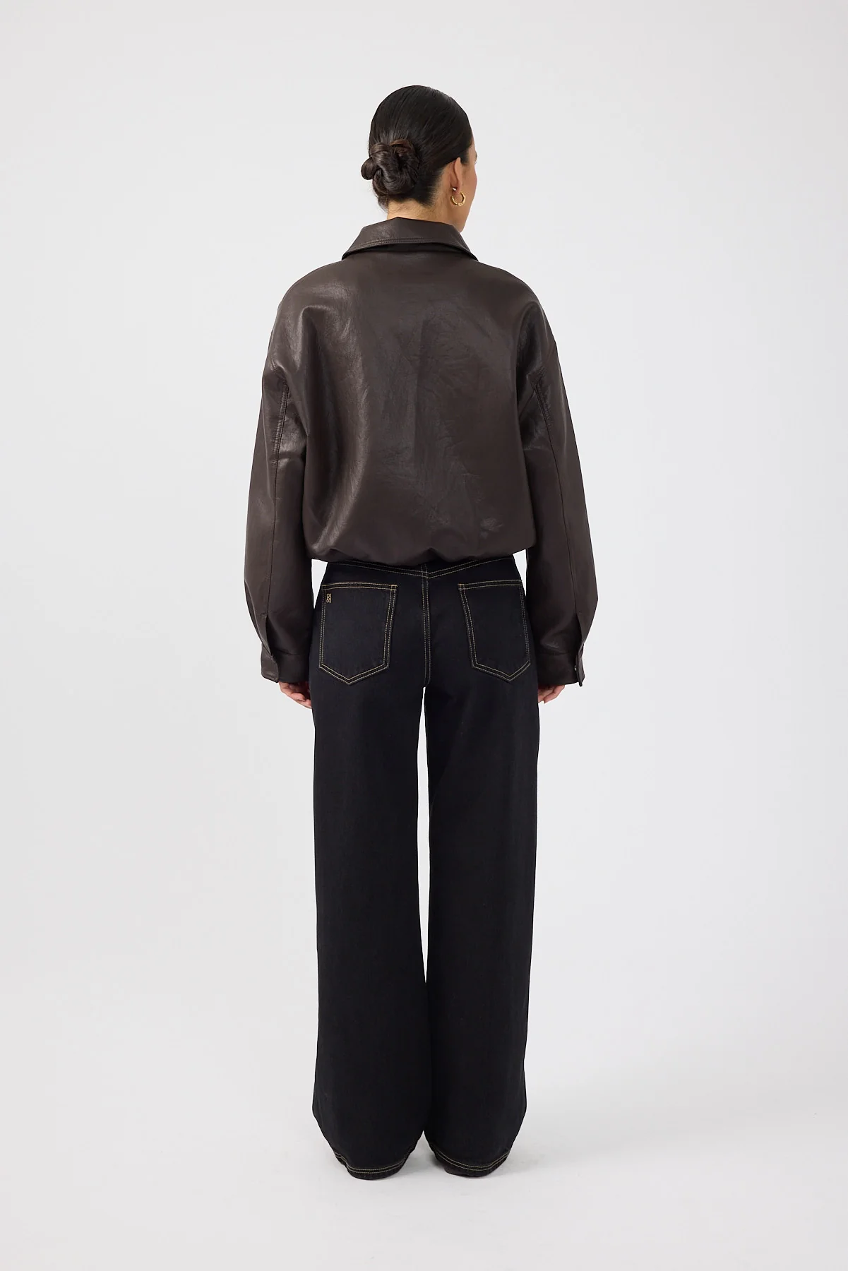 Perfect Stranger Jude Bubble PU Bomber Jacket Brown - Image 4