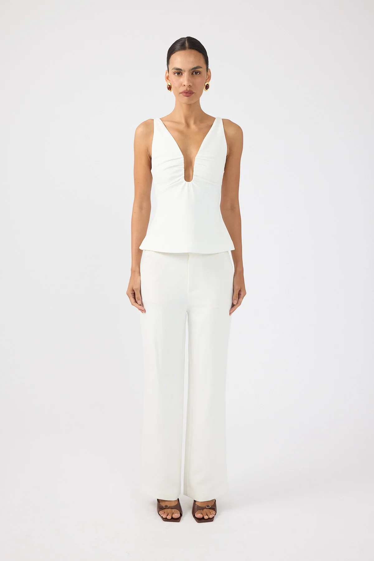 Perfect Stranger Lori Petite High Rise Pants White - Image 4