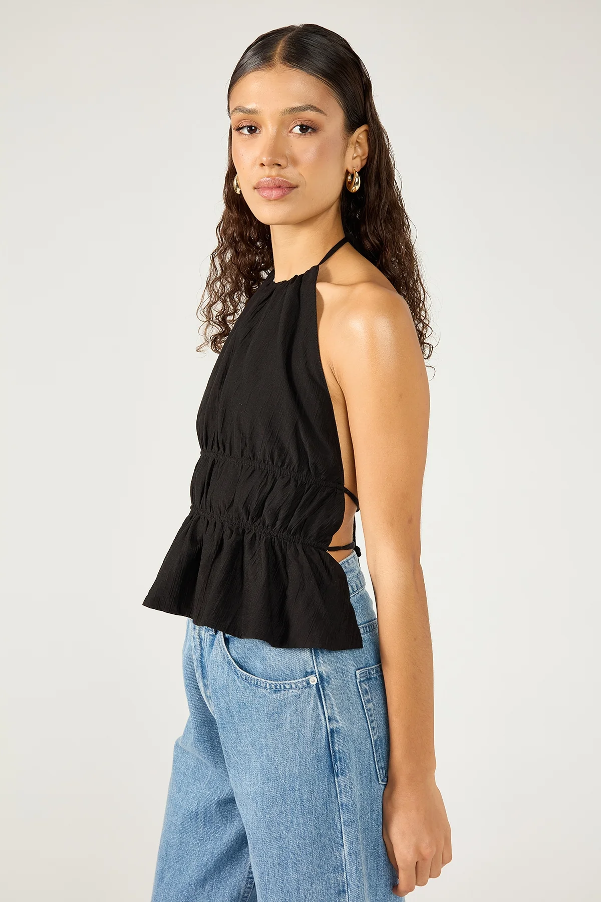 Perfect Stranger Marybelle Halter Open Back Top Black - Image 3
