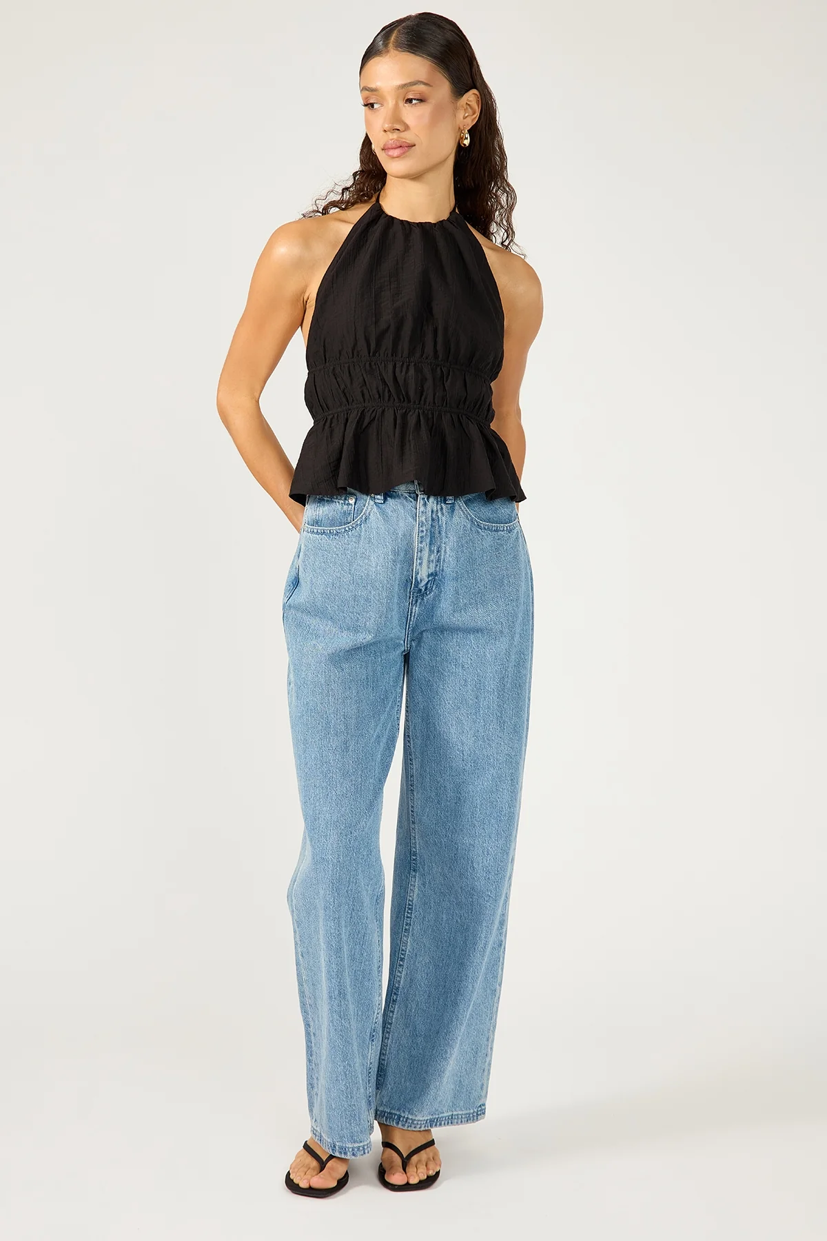 Perfect Stranger Marybelle Halter Open Back Top Black - Image 4