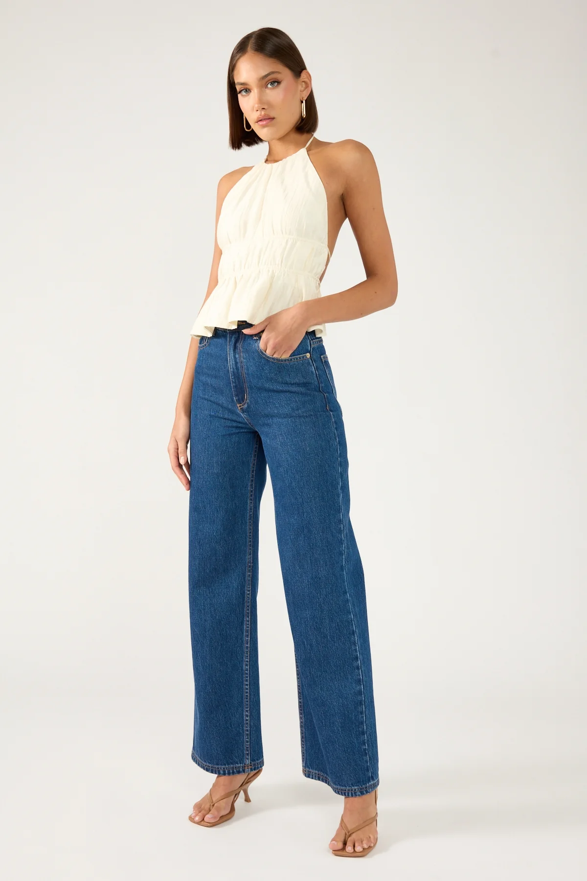 Perfect Stranger Marybelle Halter Open Back Top Cream - Image 5