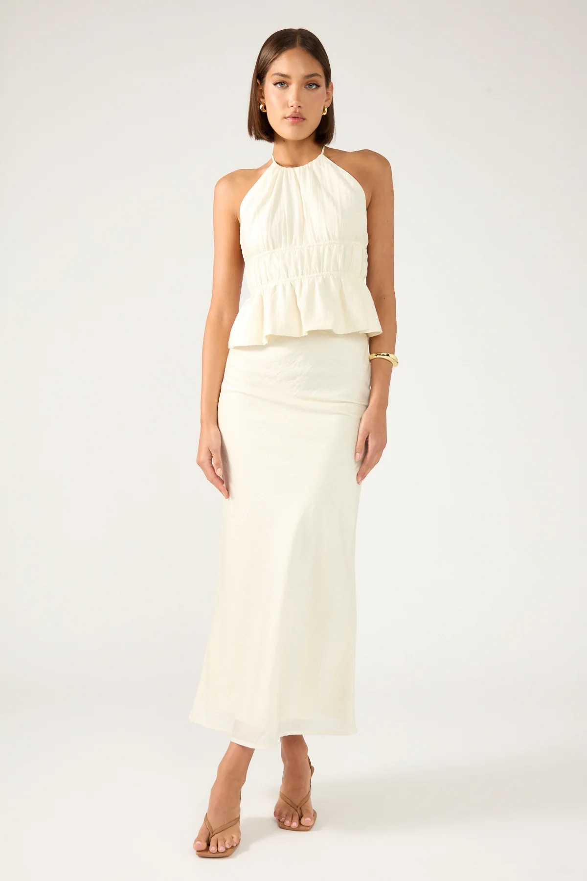 Perfect Stranger Marybelle Halter Open Back Top Cream - Image 7