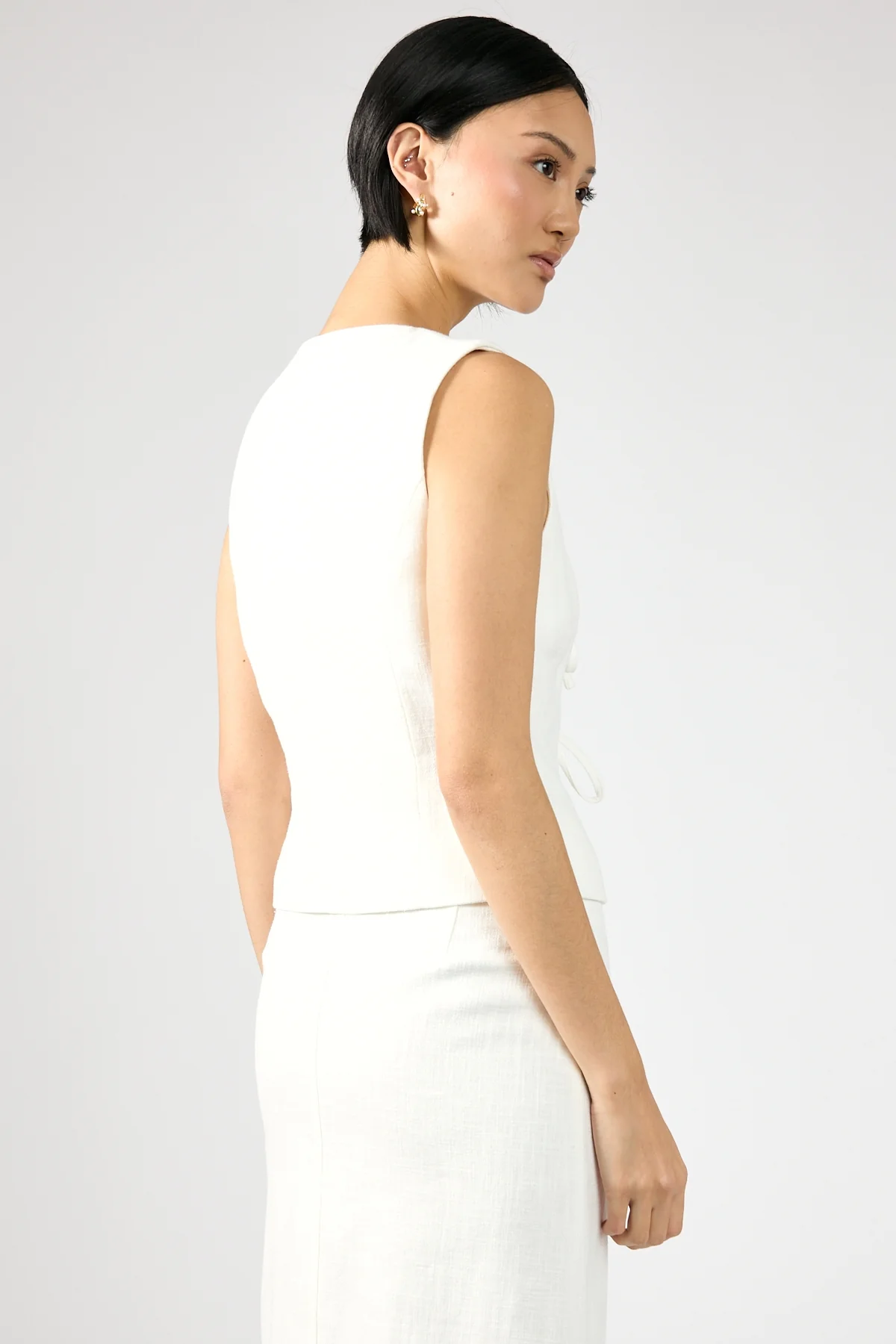 Perfect Stranger Menorca Tie Up Vest Top White - Image 7