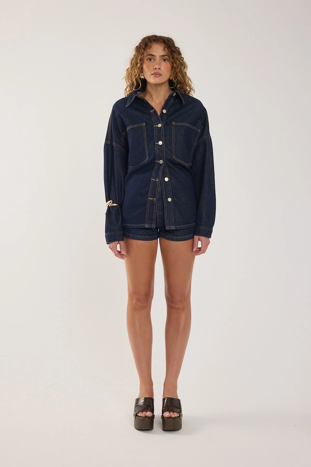 Perfect Stranger Myra Low Rise Denim Short Dark Blue Denim - Image 6