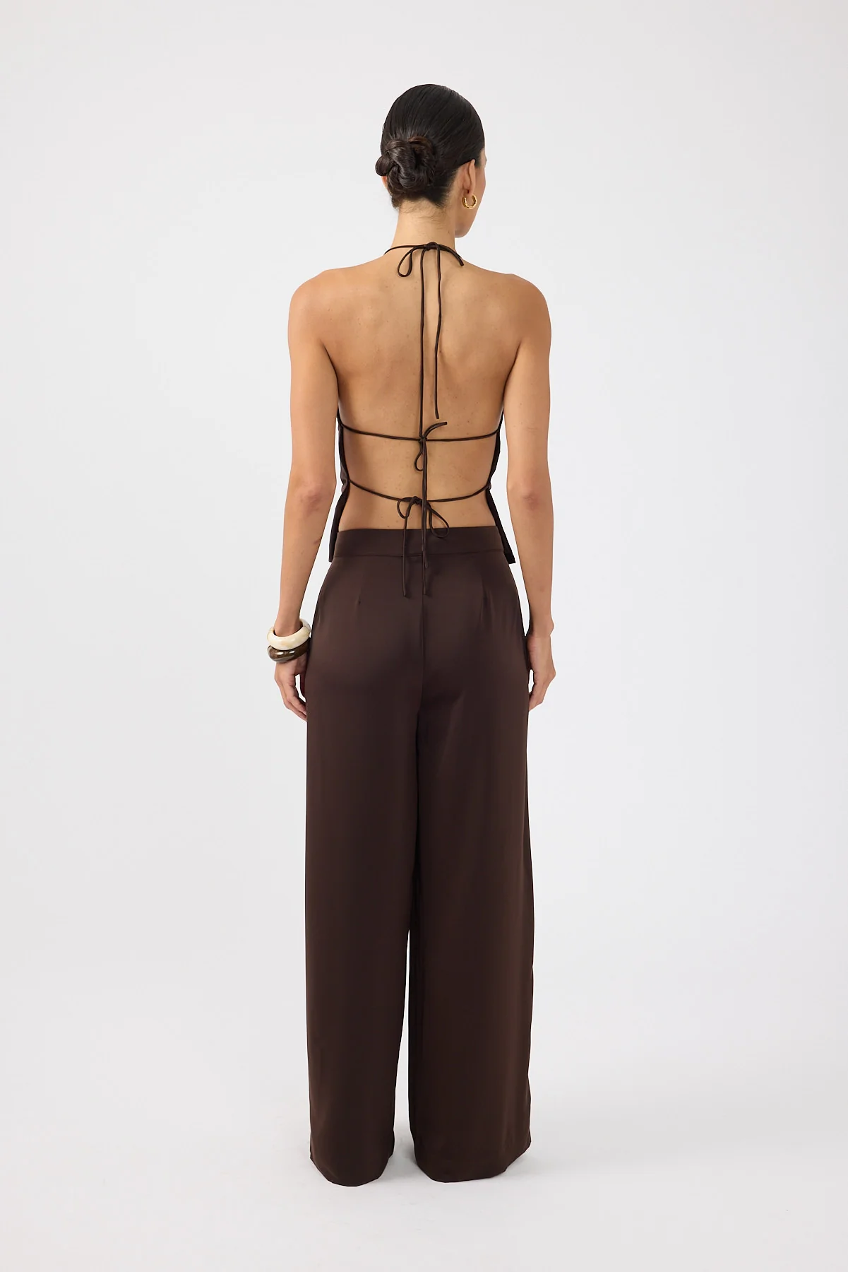 Perfect Stranger Paula Halter Backless Top Brown - Image 4