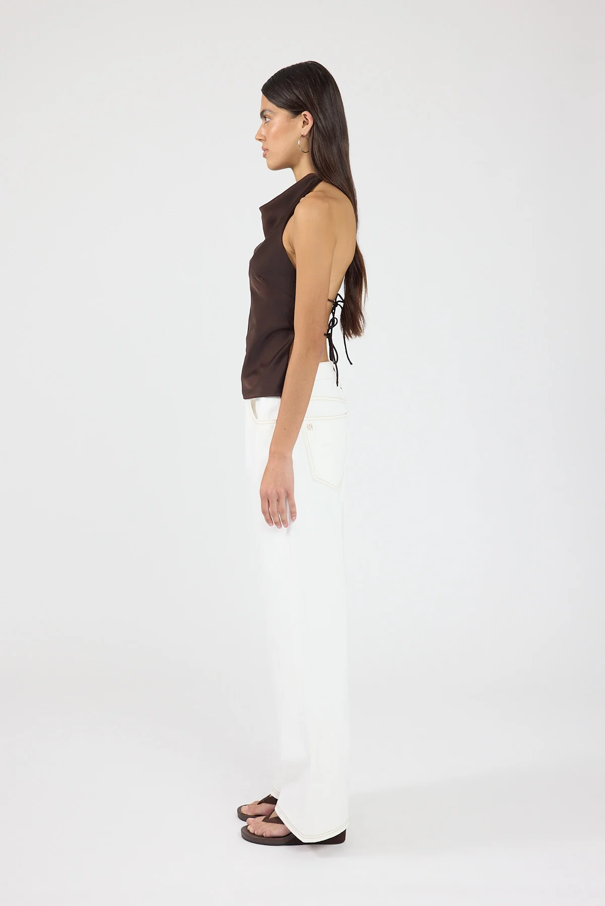 Perfect Stranger Petite Mid Rise Baggy Jean White - Image 2