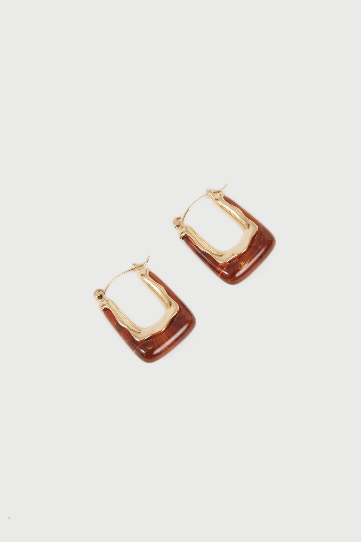 Perfect Stranger Resin Hoop Plated Earrings 18K Gold Plated - Image 2