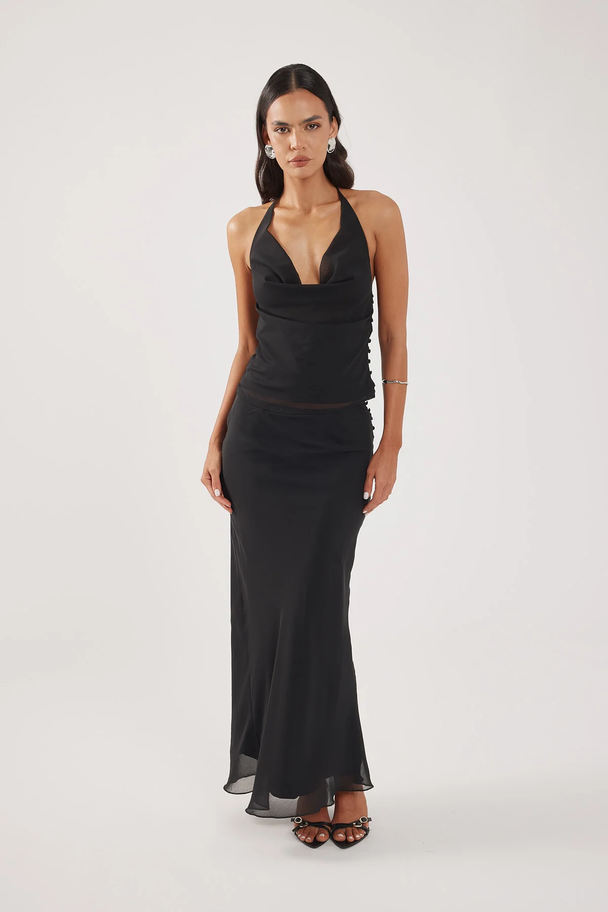 Perfect Stranger Rudi Halter Cowl Top Black - Image 5