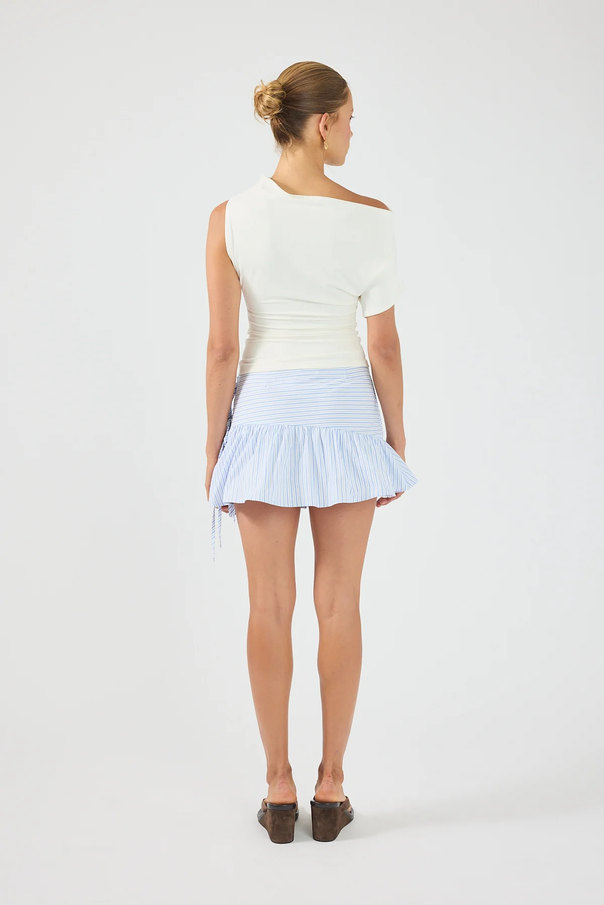 Perfect Stranger Skye Stripe Mini Skirt Blue Stripe - Image 3