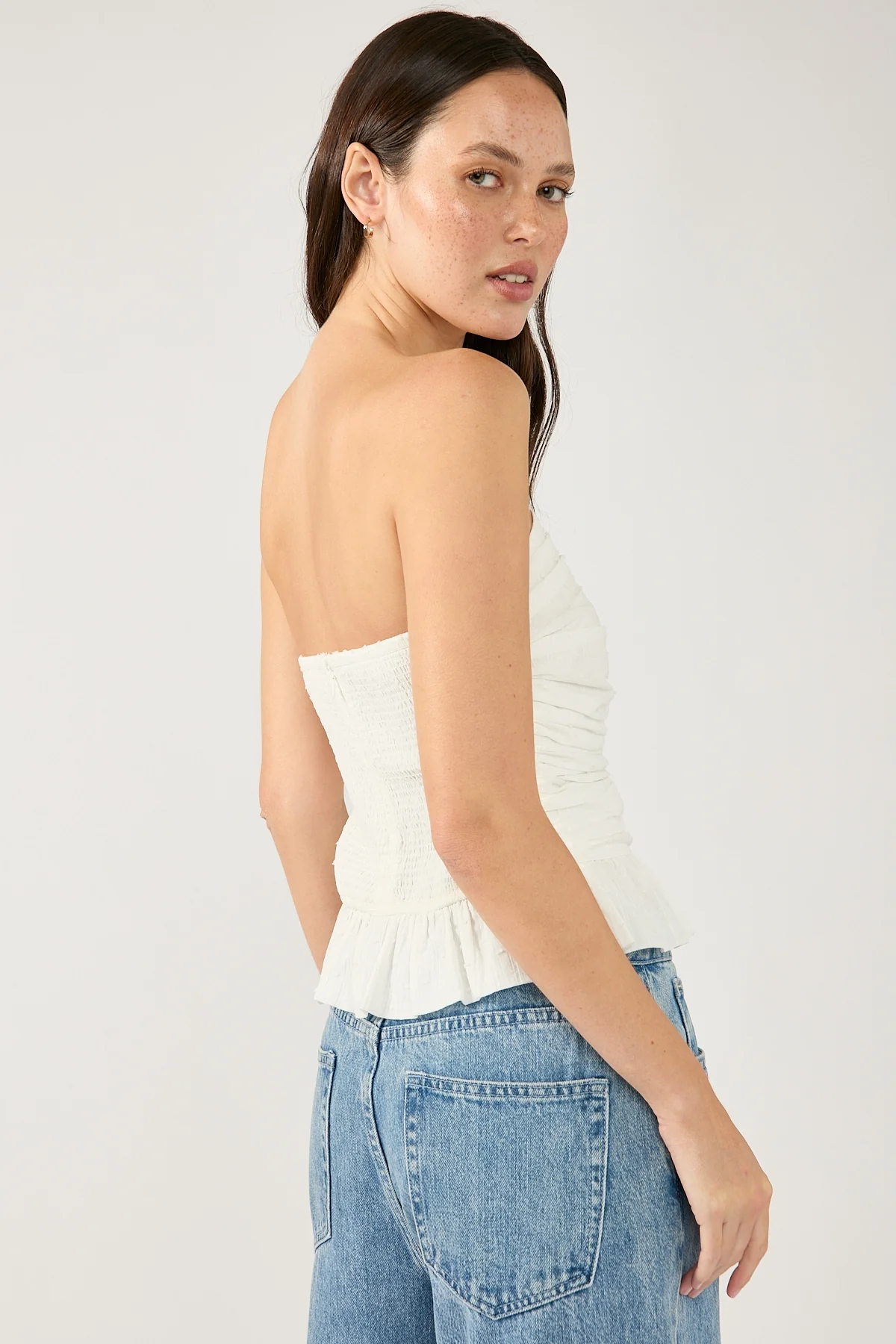 Perfect Stranger Zemi Gathered Strapless Top White - Image 4